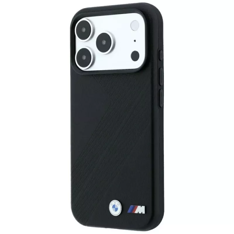 BMW M Tire Track Metal Logo MagSafe dėklas, skirtas iPhone 18 Pro / 17 Pro - juodas