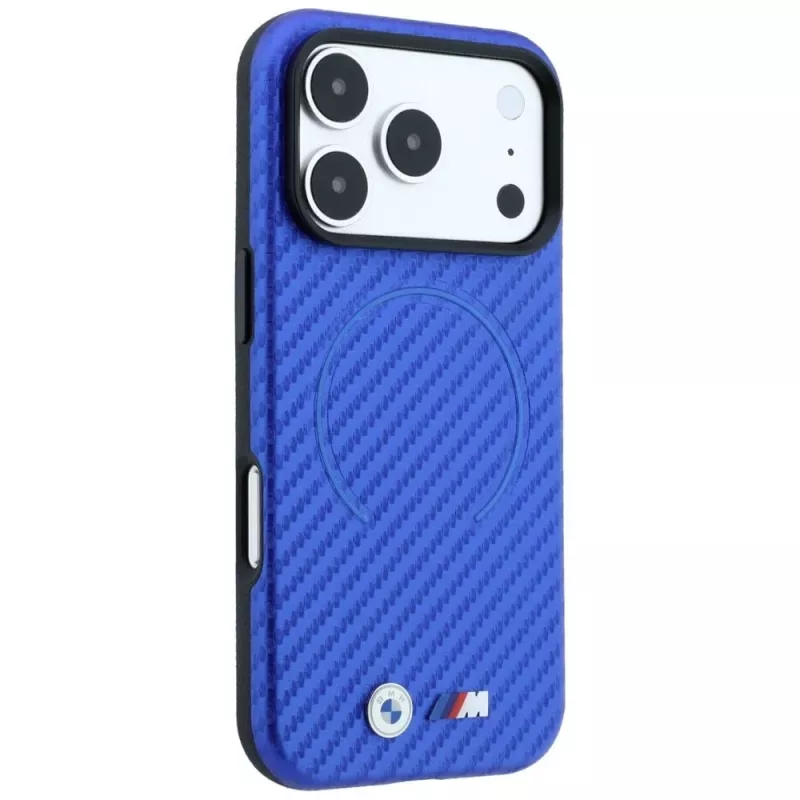 BMW M Carbon Printed Ring MagSafe dėklas, skirtas iPhone 18 Pro Max / 17 Pro Max - mėlynas