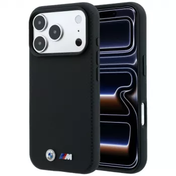 BMW M Quadrille Kevlar Metal Logo MagSafe dėklas, skirtas iPhone 18 Pro / 17 Pro - juodas