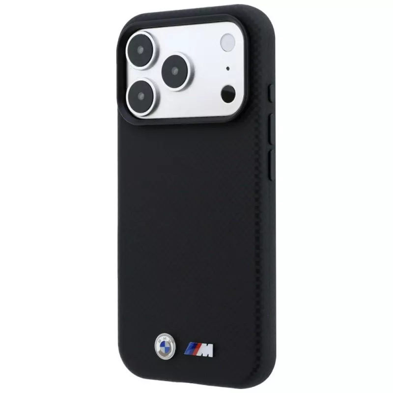 BMW M Quadrille Kevlar Metal Logo MagSafe dėklas, skirtas iPhone 18 Pro / 17 Pro - juodas