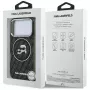 Karl Lagerfeld IML Glitter Karl & Choupette Heads Logo MagSafe dėklas, skirtas iPhone 17 Pro, juodas