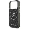 Karl Lagerfeld IML Glitter Karl & Choupette Heads Logo MagSafe dėklas, skirtas iPhone 17 Pro, juodas