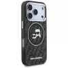 Karl Lagerfeld IML Glitter Karl & Choupette Heads Logo MagSafe dėklas, skirtas iPhone 17 Pro, juodas