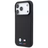 BMW M Quadrille Kevlar MagSafe dėklas, skirtas iPhone 18 Pro Max / 17 Pro Max – juodas su trijų spalvų juostelėmis ir metaliniu logotipu