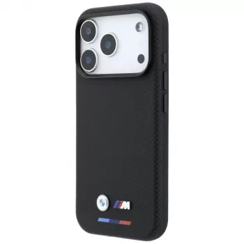 BMW M Quadrille Kevlar Tricolor ir Metal Logo MagSafe dėklas, skirtas iPhone 18 Pro / 17 Pro - juodas