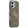 Guess Grained Big 4G Classic Logo dėklas, skirtas Apple iPhone 17 - rudas