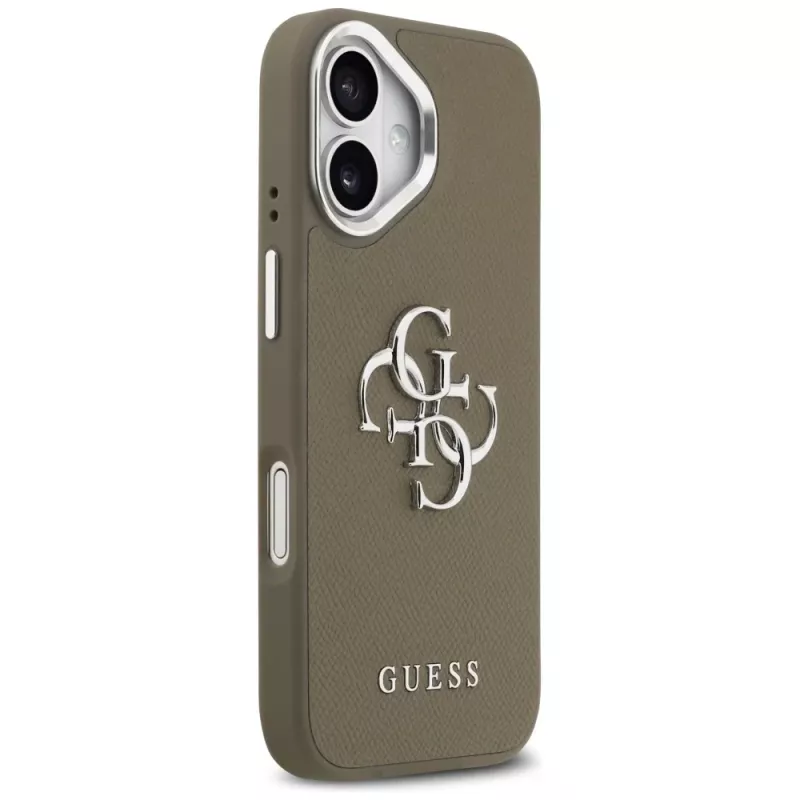 Guess Grained Big 4G Classic Logo dėklas, skirtas Apple iPhone 17 - rudas