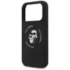 Karl Lagerfeld Silicone Karl & Choupette Ring MagSafe dėklas, skirtas iPhone 17 Pro Max - juodas