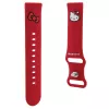 Hello Kitty universalus silikoninis laikrodžio dirželis 22mm raudonas su Kitty galvute