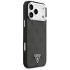 GUESS 4G Triangle Logo MagSafe dėklas, skirtas iPhone 18 Pro Max / 17 Pro Max – juodas ir sidabrinis
