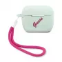 GUESS Vintage silikoninis dėklas AirPods Pro - mėlynas fuksija