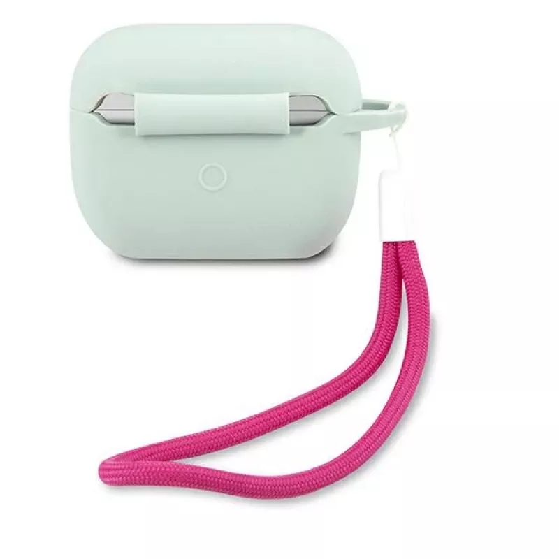 GUESS Vintage silikoninis dėklas AirPods Pro - mėlynas fuksija