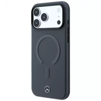 Mercedes Leather 3D MagSafe dėklas, skirtas iPhone 18 Pro Max / 17 Pro Max - antracitas
