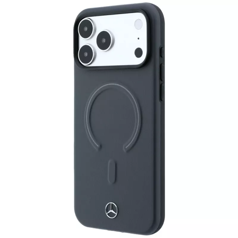 Mercedes Leather 3D MagSafe dėklas, skirtas iPhone 18 Pro Max / 17 Pro Max - antracitas
