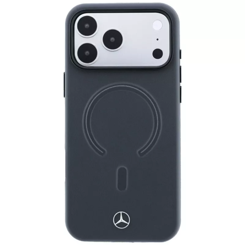 Mercedes Leather 3D MagSafe dėklas, skirtas iPhone 18 Pro Max / 17 Pro Max - antracitas
