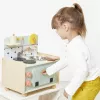 Janod Shiny Grandma medinė žaidimų virtuvėlė su 9 aksesuarais, rožinė/pilka
