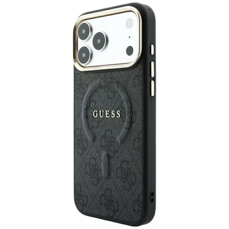 GUESS Embossed 4G Classic MagSafe dėklas, skirtas iPhone 17 Pro / 18 Pro - juodos spalvos