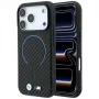 BMW M anglies pluošto rašto žiedo dėklas su MagSafe, skirtas iPhone 18 Pro Max / 17 Pro Max - juodas