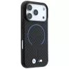 BMW M anglies pluošto rašto žiedo dėklas su MagSafe, skirtas iPhone 18 Pro Max / 17 Pro Max - juodas