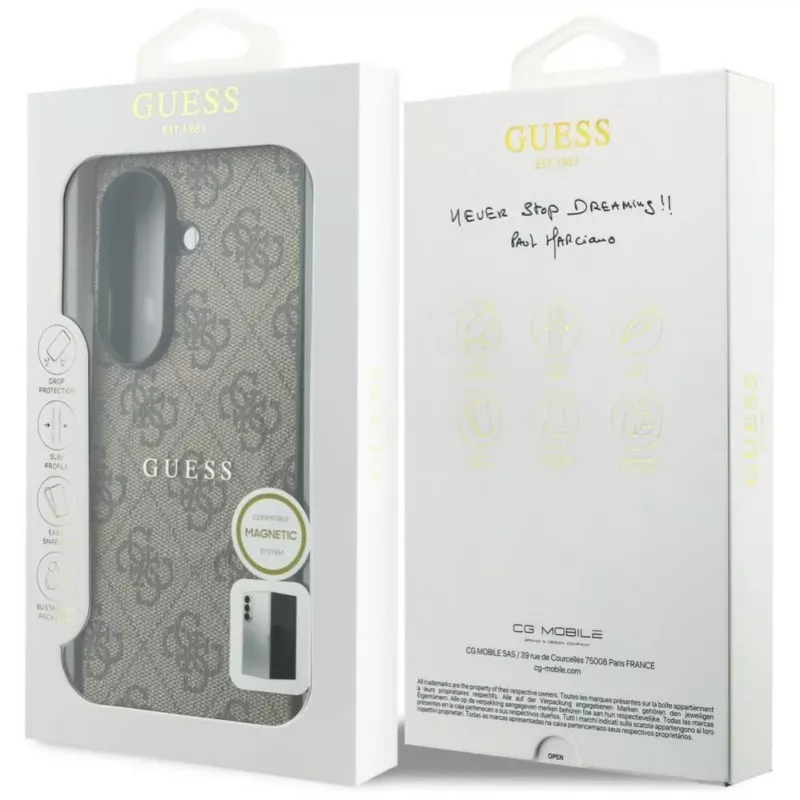 GUESS 4G Classic MagSafe dėklas Samsung Galaxy Z Fold 8 Ultra - rudas