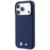 BMW M Carbon Metal Logo MagSafe dėklas, skirtas iPhone 18 Pro / 17 Pro - tamsiai mėlynas