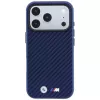 BMW M Carbon Metal Logo MagSafe dėklas, skirtas iPhone 18 Pro / 17 Pro - tamsiai mėlynas