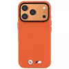 BMW M Quadrille Kevlar Metal Logo MagSafe dėklas, skirtas iPhone 18 Pro / 17 Pro – oranžinis