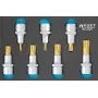 HAZET 163-243/7 1/2 colio TORX lizdinių antgalių rinkinys, 7 vnt. (T20-T50), chromvanadis, DIN 3120