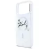 Karl Lagerfeld Liquid Glitter Karl Script Logo MagSafe dėklas, skirtas iPhone 17 Pro, permatomas