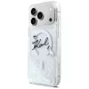 Karl Lagerfeld Liquid Glitter Karl Script Logo MagSafe dėklas, skirtas iPhone 17 Pro, permatomas