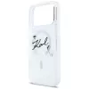 Karl Lagerfeld Liquid Glitter Karl Script Logo MagSafe dėklas, skirtas iPhone 17 Pro Max, permatomas