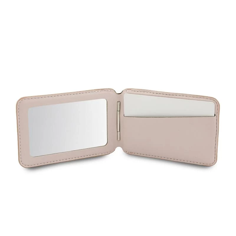GUESS 4G Stand & Mirror MagSafe dėklas su pinigine, skirtas iPhone - rožinis