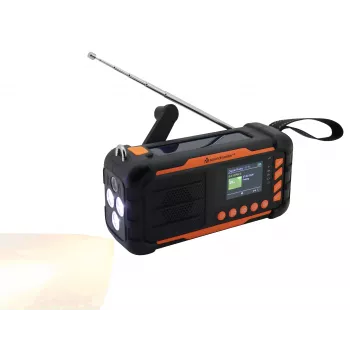 Soundmaster DAB115SW avarinis radijas DAB+/FM, 10 000 mAh, saulės energija, rankinė suka, SOS žibintuvėlis, power bank, juodas