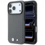 BMW M Carbon Metal Logo MagSafe dėklas, skirtas iPhone 18 Pro / 17 Pro - pilkas