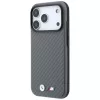BMW M Carbon Metal Logo MagSafe dėklas, skirtas iPhone 18 Pro / 17 Pro - pilkas