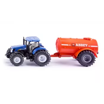 SIKU FARMER New Holland su Abbey mėšlo cisterna 1:32 mastelio traktoriaus ir padargo rinkinys