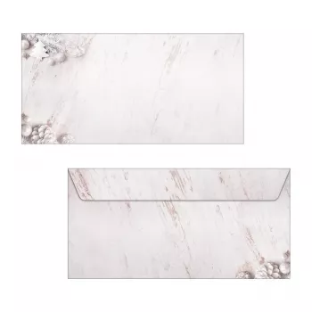 SIGEL 25 kalėdiniai vokai Rustic White DIN long be langelio