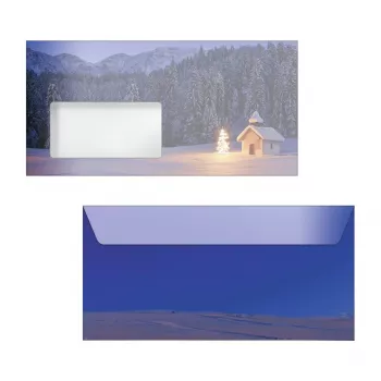 Sigel 50 Kalėdiniai koplyčios vokai DIN Long su lipniu užklijavimu, įvairiaspalviai, 220 x 110 mm, 80 g/m², FSC sertifikatas