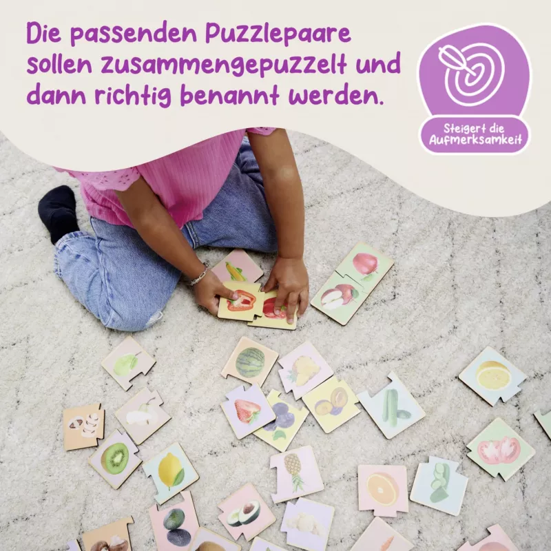Eichhorn Montessori Puzzle – medinis formų įdėklas mažyliams nuo 12 mėn., FSC 100%
