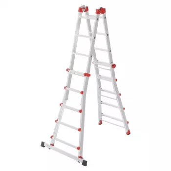 Hailo M80 4x5 kopėčios daugiafunkcinės kombinuotos, aliuminio, 20 pakopų, 150 kg, EN 131 Professional