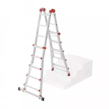 Hailo M80 4x5 kopėčios daugiafunkcinės kombinuotos, aliuminio, 20 pakopų, 150 kg, EN 131 Professional