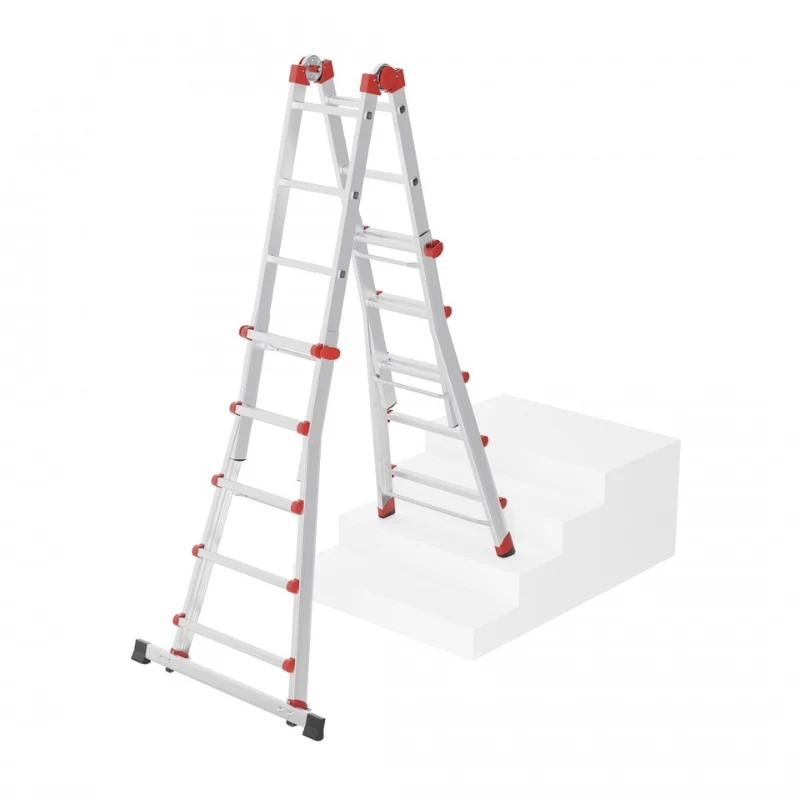 Hailo M80 4x5 kopėčios daugiafunkcinės kombinuotos, aliuminio, 20 pakopų, 150 kg, EN 131 Professional