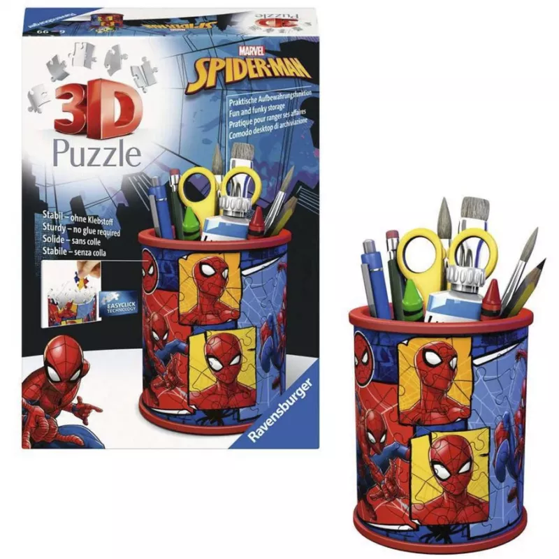 RAVENSBURGER 3D Puzzle Pieštukinė „Žmogus-voras“ - 54 detalės, oficialus Marvel, Easy Click