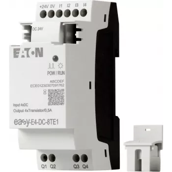 Eaton easyE4 DC 8TE1 skaitmeninių I/O plėtimosi modulis, 4DI/4DO, 24V DC, tranzistorius PNP