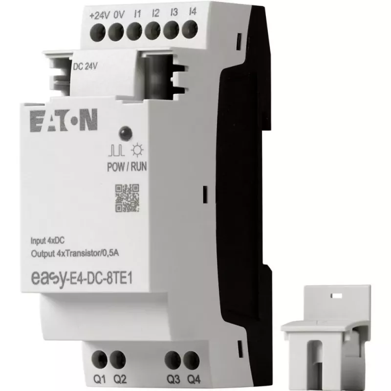 Eaton easyE4 DC 8TE1 skaitmeninių I/O plėtimosi modulis, 4DI/4DO, 24V DC, tranzistorius PNP