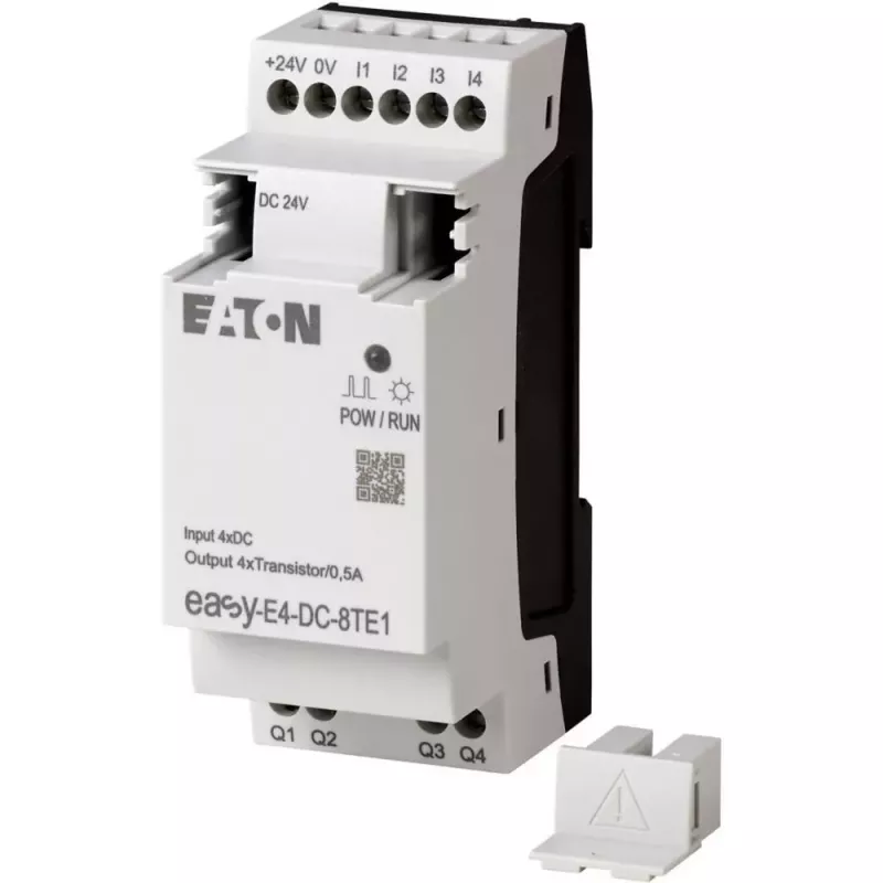 Eaton easyE4 DC 8TE1 skaitmeninių I/O plėtimosi modulis, 4DI/4DO, 24V DC, tranzistorius PNP