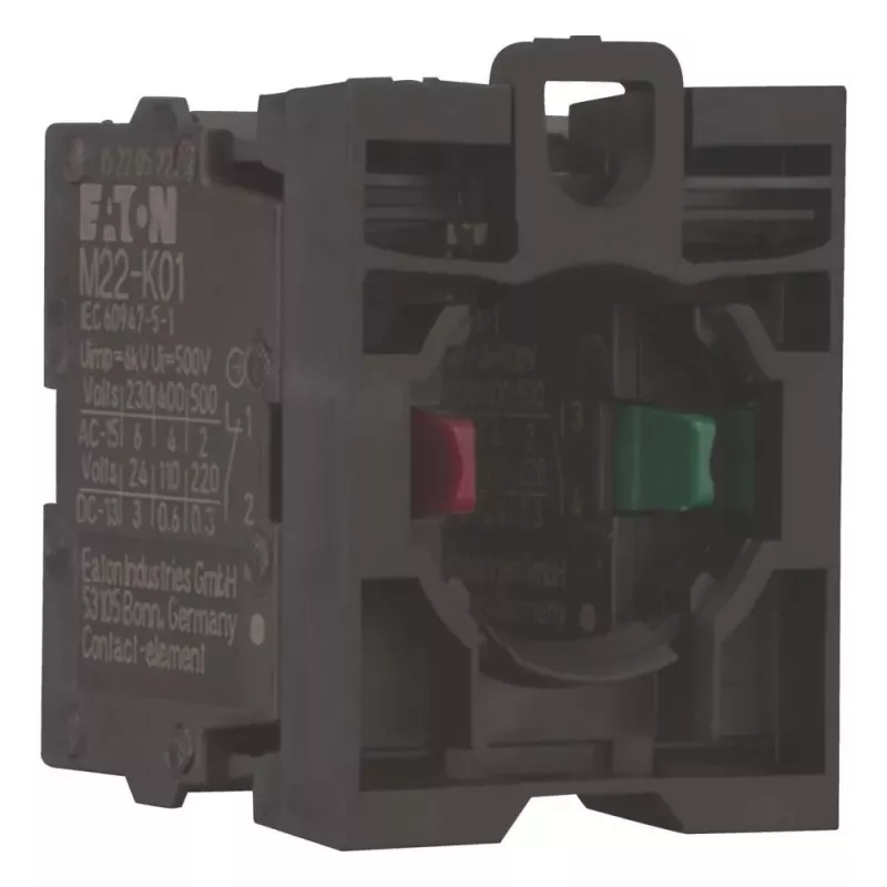 Eaton M22-AK11 pagalbinis kontaktų blokas, 1NO+1NC, priekinis montavimas, varžtų gnybtai