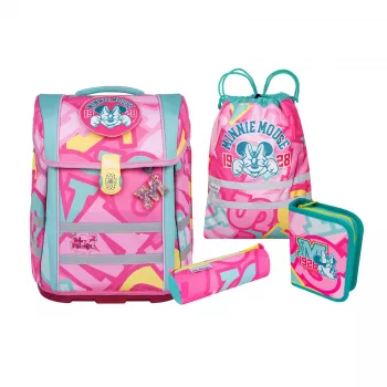 McNeill PERFECTO mokyklinė kuprinė su 5 dalių komplektu Disney Minnie Mouse