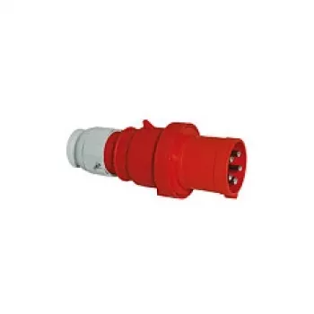 BALS CEE pramoninis kištukas 5 kontaktų 63A 400V IP44 6h Multi-Grip tiesus raudonas 2155