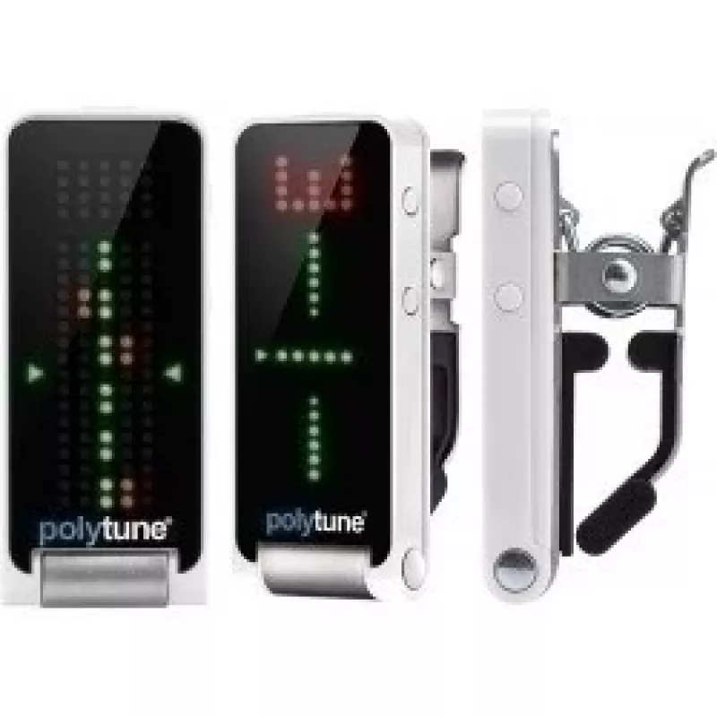 TC Electronic PolyTune Clip derintuvas - polifoninis, chromatinis, stroboskopinis, automatiškai besiorientuojantis LED, juodas
